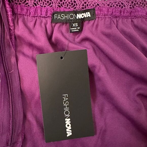 Fashion Nova ~ Lucie Lace Mini Dress ~ lace detailing ~ padded bust ~size XSmall - Picture 9 of 16